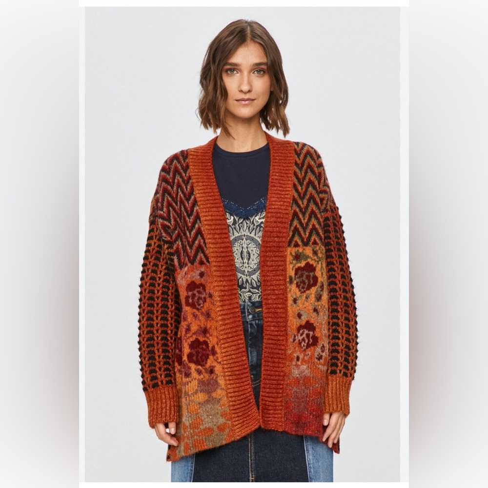Desigual Multicolor Patterned Cardigan
